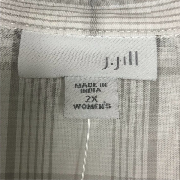 J Jill Plaid Top Cotton Button Up Shirt Collar Lightweight Plus Size 2X - Picture 4 of 6